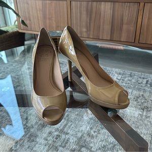 Beige Vince Camuto Peep Toe Platform Pumps - Size 38